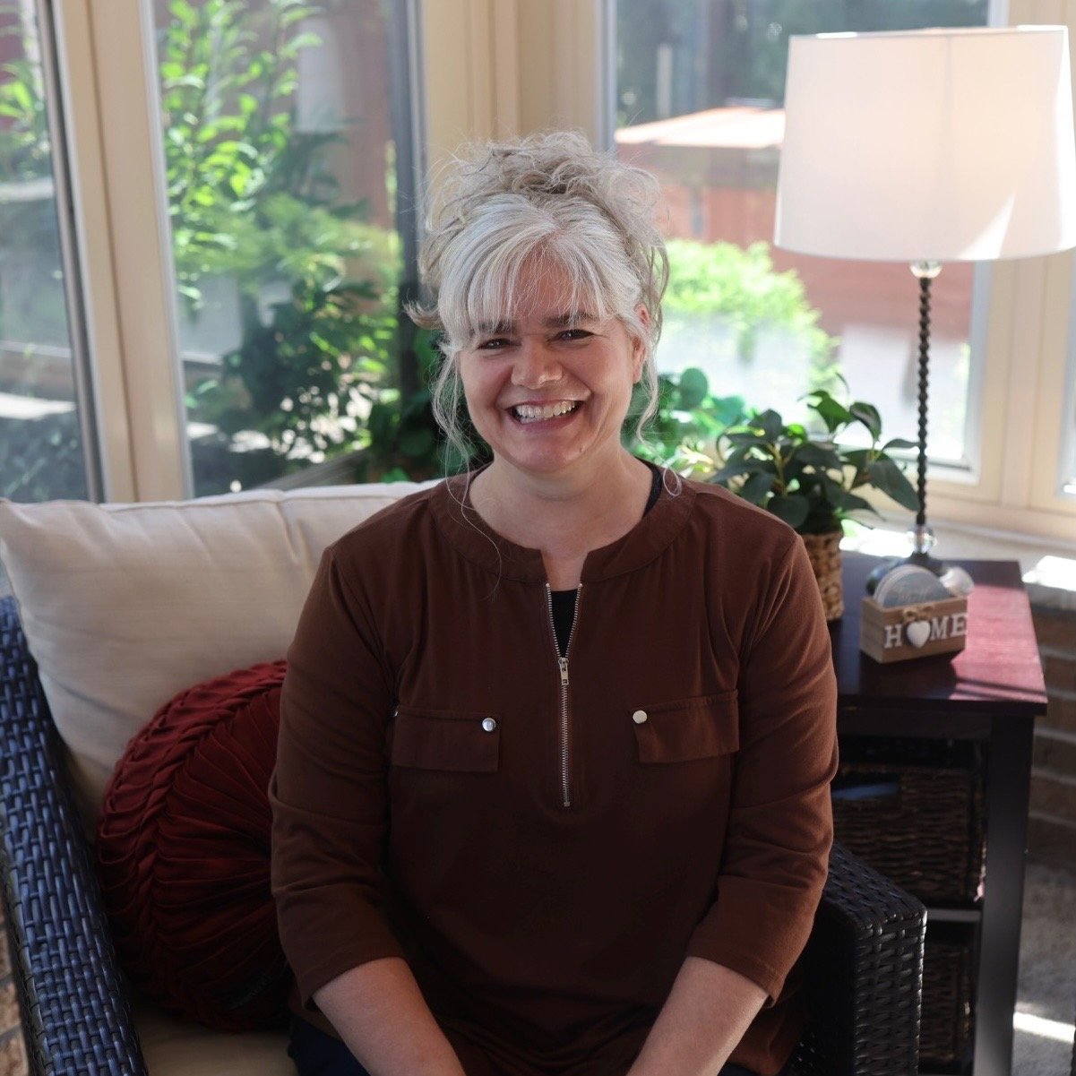 Kari, the piano teacher behind Piano Clarity, in her Franklin, Wisconsin home